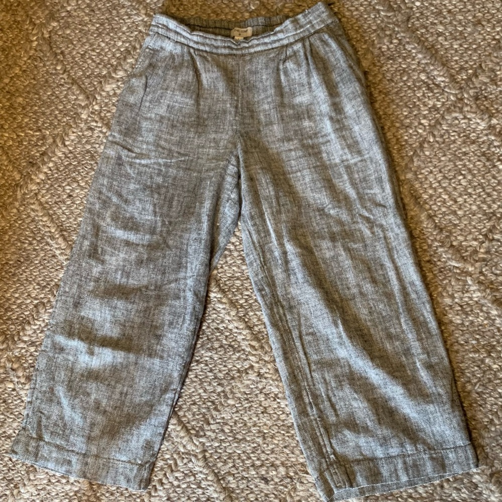 Rachel Comey Pants Womens 6 Gray Lounge Wear Paperbag Wide Leg Linen Target